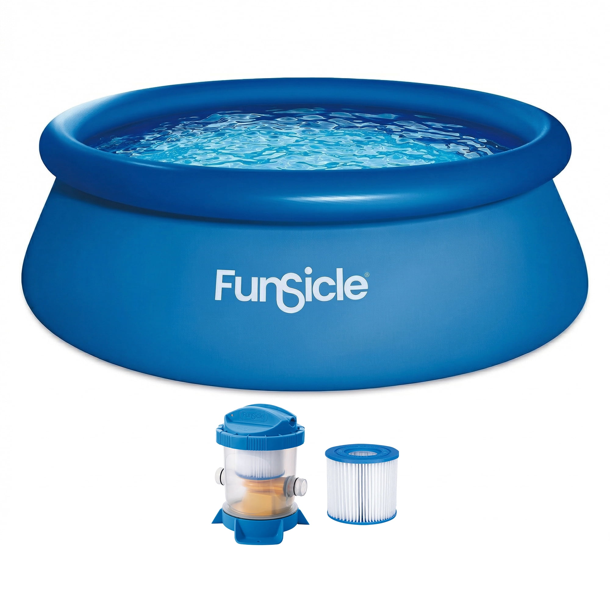 Funsicle QuickSet 12' x 36" Round Inflatable Top Ring Above Ground Swimming Pool Set