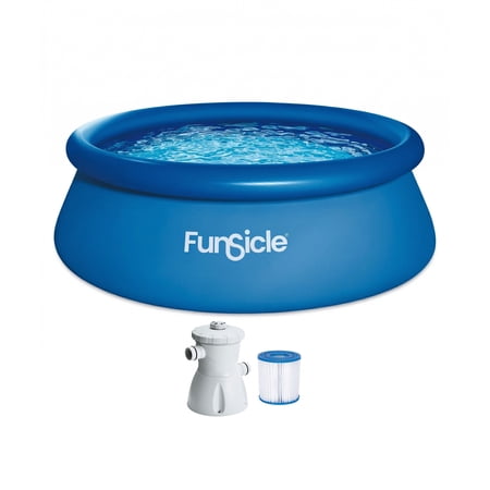 Funsicle QuickSet 8' x 30" Round Inflatable Top Ring Above Ground Swimming Pool Set