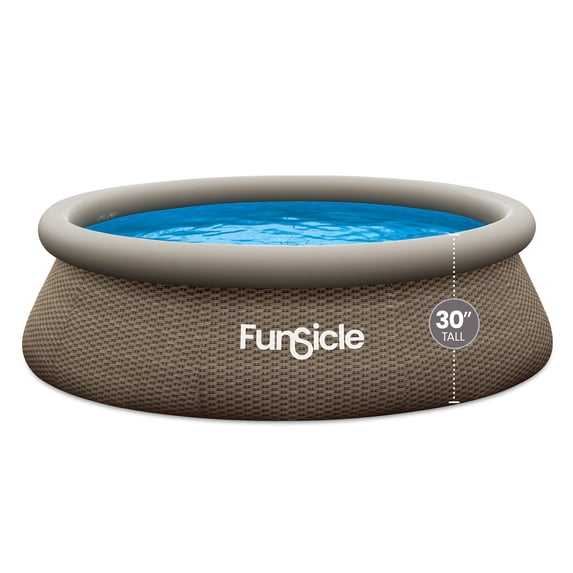 Funsicle Quickset 10’ x 30” Round Inflatable Top Ring Above Ground Swimming Pool Set