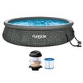 thumbnail image 1 of Funsicle Quickset 14’ x 36” Round Inflatable Top Ring Above Ground Swimming Pool Set, 1 of 6