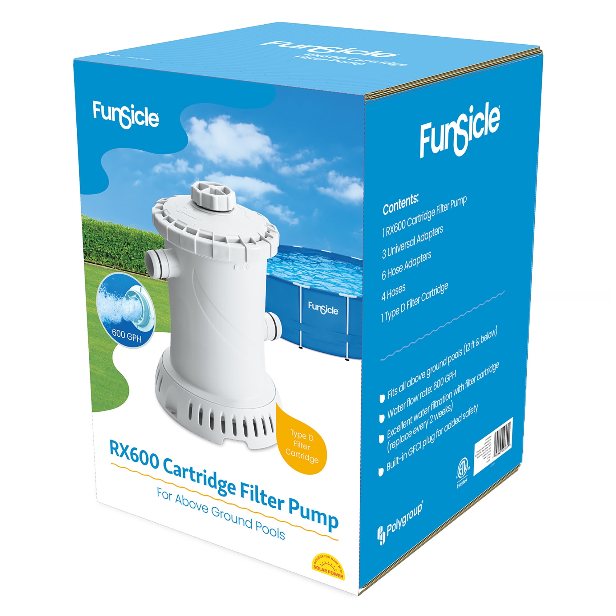 Funsicle RX600 Cartridge Filter Pump For Above Ground Swimming Pools