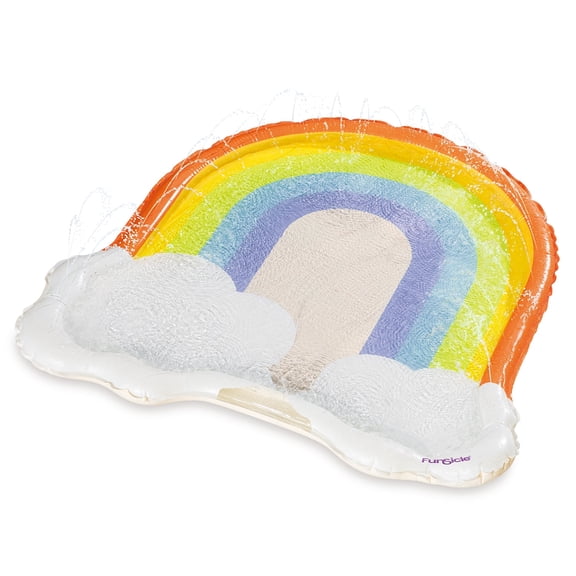 Funsicle Rainbow FunSpray Splash Mat, 5ft Water Spray Pad for Kids, Age 2 and up