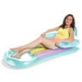 thumbnail image 1 of Funsicle Relaxing Lounge, 5.25ft Inflatable Pool Float with Cup Holder, Blue, Age 14 & up, 1 of 10