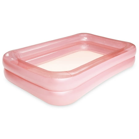 Funsicle Rose Pink Blissful Inflatable Family Swimming Pool, Rectangular, Age 6 & up
