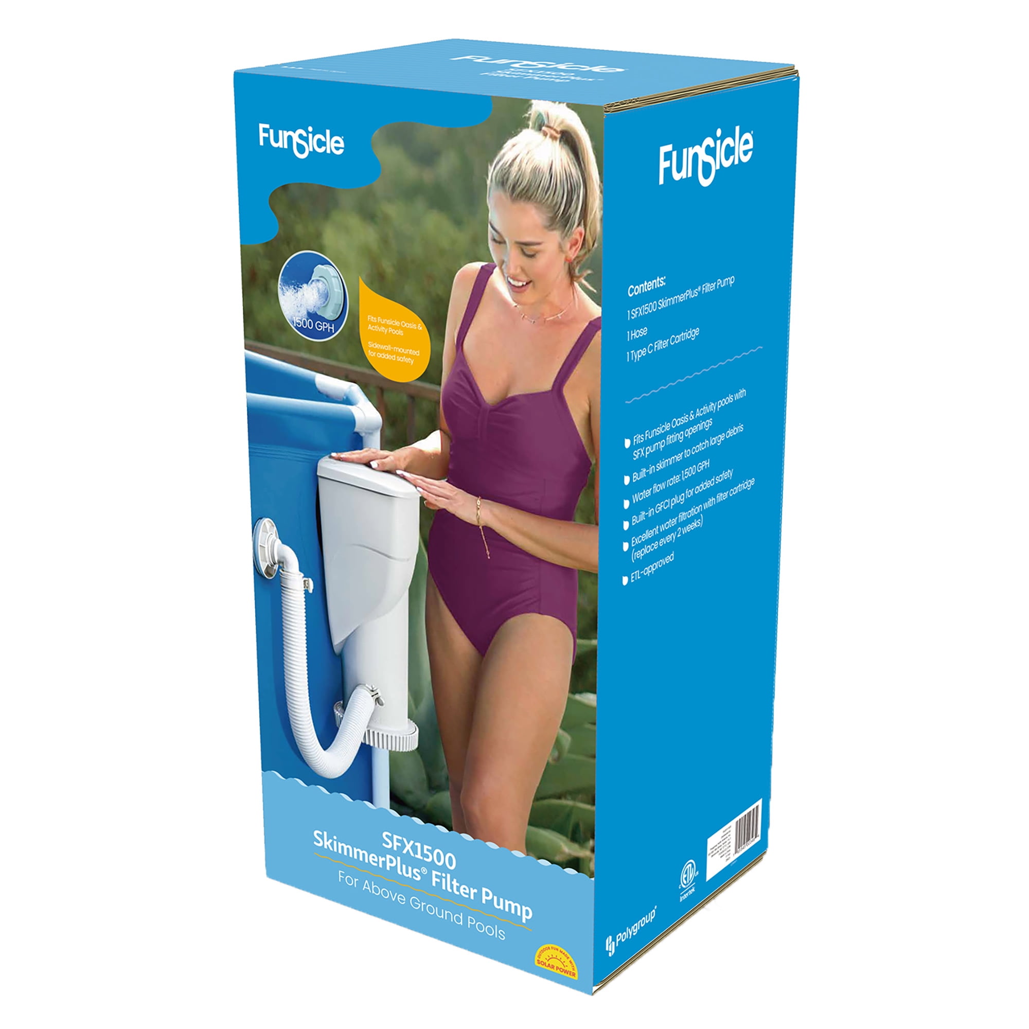 Funsicle SFX1500 SkimmerPlus Filter Pump For Above Ground Swimming