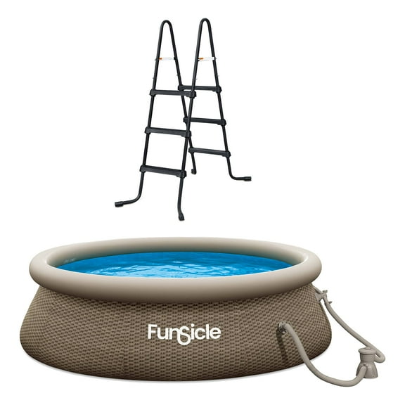 Funsicle SureStep 36 Inch 3 Stair Pool Ladder w/10' x 30" Above Ground Pool