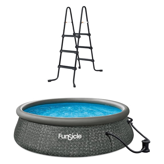 Funsicle SureStep 36 Inch 3 Stair Pool Ladder w/12' x 36" Above Ground Pool