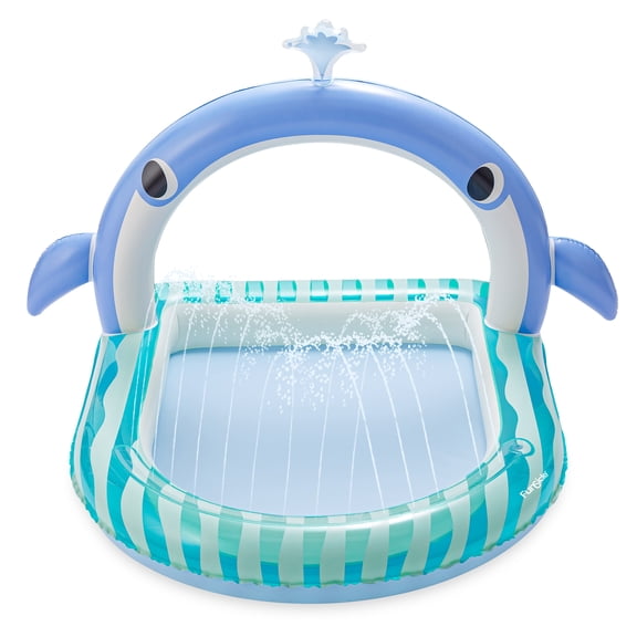 Funsicle Whale Tale Arch Spray Inflatable Kids Pool, 57" x 66" x 41", Age 2 & up
