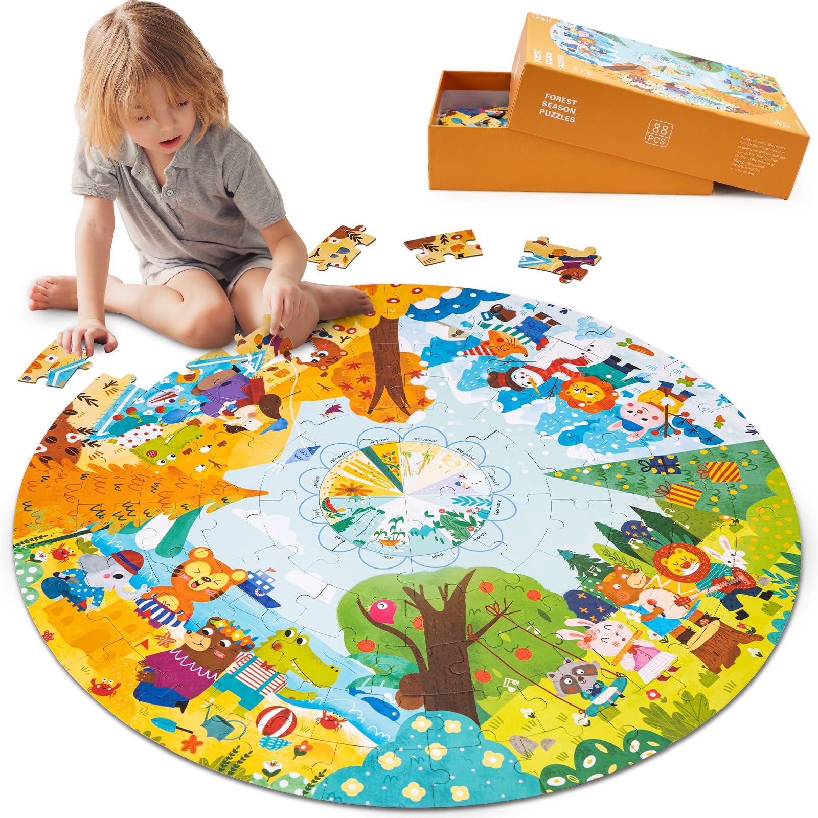 Giant 88 Piece Fun Toddler Kids Educational Wooden Puzzle Jigsaw For Children | UK