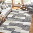 thumbnail image 1 of Memoryfield 10' x 13' Modern Geometric Patchwork Area Rug, Washable Low-Pile Non-Slip Soft Carpet, for Living Room, Bedroom, Gray/Green, 1 of 7