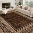 thumbnail image 1 of Memoryfield 10'x13' Area Rug, Modern Bordered Washable Rugs Soft Foldable Accent Rugs for Indoor Living Room Bedroom, Red Brown, 1 of 7