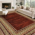 thumbnail image 1 of Memoryfield 10'x13' Area Rug, Modern Bordered Washable Rugs Soft Foldable Accent Rugs for Indoor Living Room Bedroom, Red, 1 of 7