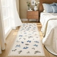 thumbnail image 1 of Memoryfield 2' x 6' Modern Butterfly Print Runner Rug, Washable, Non-Slip, Low-Pile Carpet for Kitchen, Bedroom, Entryway,Khaki, 1 of 6