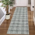 thumbnail image 1 of Memoryfield 2' x 8' Washable Plaid Runner Rug, Modern Non-Slip, Stain-Resistant Floor Carpet for Bedroom, Entryway, Kitchen, Dining Room & Dorm, Green, 1 of 6