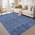 thumbnail image 1 of Memoryfield 5' x 7' Washable Area Rug, Stain-Resistant Low Pile Non Slip Carpet, Floor Mat for Living Room Bedroom Home Office, Blue, 1 of 9