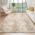 thumbnail image 1 of Memoryfield 8' x 10' Area Rug, Tie-Dye Plush Non-Skid Rug, for Bedroom Living Room Nursery, Light Coffee, 1 of 9