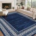 thumbnail image 1 of Memoryfield 8'x10' Area Rug, Modern Bordered Washable Rugs Soft Foldable Accent Rugs for Indoor Living Room Bedroom, Blue, 1 of 7