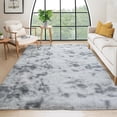 thumbnail image 1 of Memoryfield 9' x 12' Area Rug, Tie-Dye Plush Non-Skid Rug, for Bedroom Living Room Nursery, Light Gray, 1 of 9