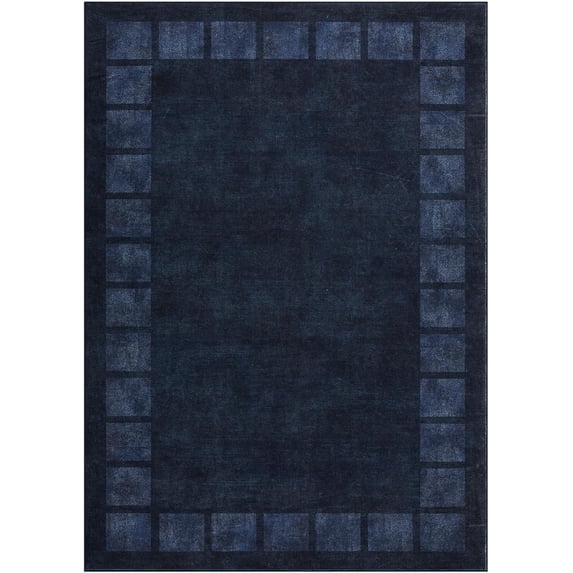 Funslane Area Rug 2' x 6', Washable Non-Slip Soft Floor Carpet, Modern Abstract Bohemian Style for Living Room, Bedroom & Dining Room, Blue