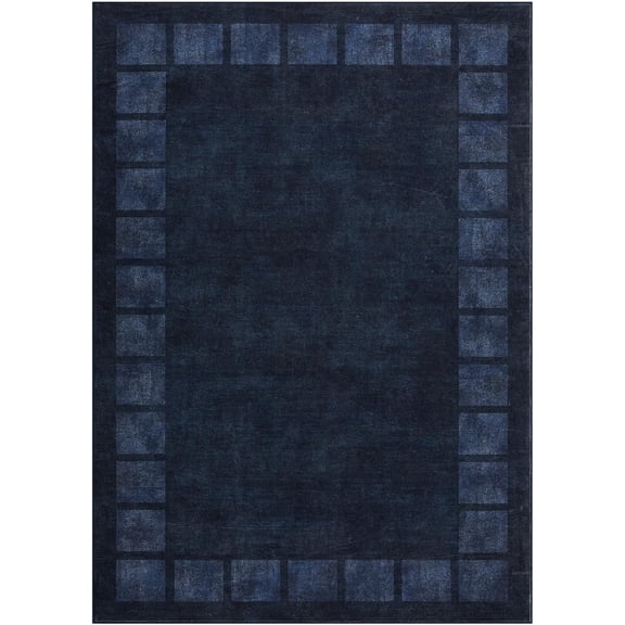 Funslane Area Rug 9' x 12', Washable Non-Slip Soft Floor Carpet, Modern Abstract Bohemian Style for Living Room, Bedroom & Dining Room, Blue