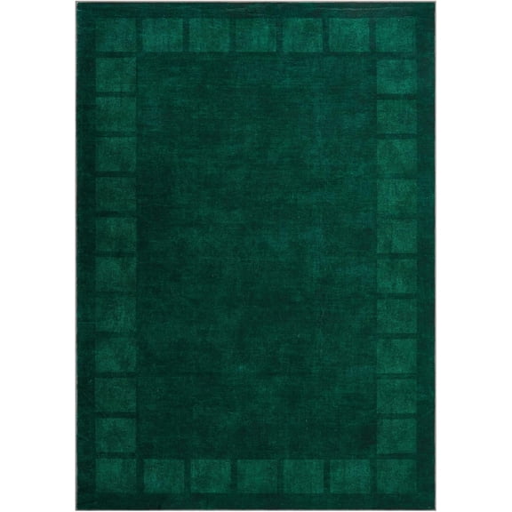 Funslane Area Rug 9' x 12', Washable Non-Slip Soft Floor Carpet, Modern Abstract Bohemian Style for Living Room, Bedroom & Dining Room, Green