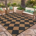 thumbnail image 1 of Memoryfield Outdoor Rug 9'x12' Waterproof, Reversible Lightweight Plastic Outside Carpet for Deck Balcony Porch Decor, Black and Brown, 1 of 8