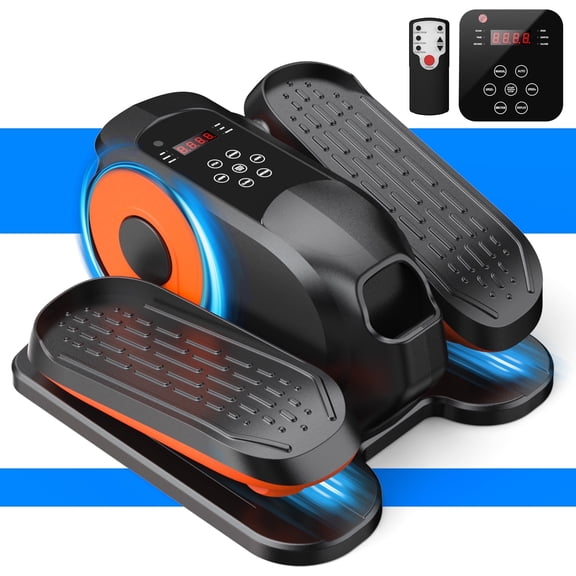 Funslim Under Desk Elliptical Exercise Machine,Leg Exerciser While Sitting, Quiet Portable Electric Seated Pedal Exerciser,Fully Assembled with Remote Control & 12 Adjustable Speeds
