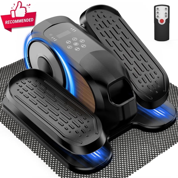Funslim Under Desk Elliptical Machine, Leg Exerciser While Sitting for Seniors, Quiet Portable Electric Seated Pedal Exerciser,Fully Assembled with Remote Control & 12 Adjustable Speeds