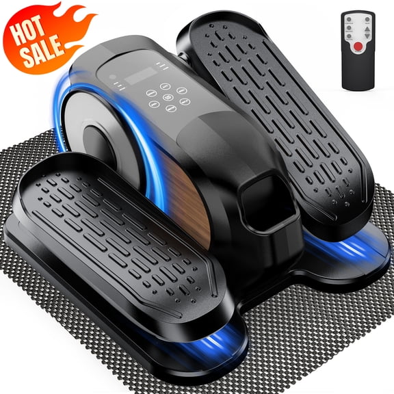 Funslim Under Desk Elliptical Machine, Leg Exerciser While Sitting for Seniors, Quiet Portable Electric Seated Pedal Exerciser,Fully Assembled with Remote Control & 12 Adjustable Speeds