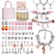 SwFoer 66 Pcs Charm Bracelet Making Kit, DIY Jewelry Making Kits Crafts Gifts Set for Girls