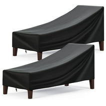 Funsmile Chaise Lounge Cover Patio Outdoor Furniture Covers Waterproof 2 Pack 68W x 30D x 30H inch Black