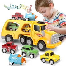 Funsmile Kids Toys Car for Boys Boy Toy Trucks 6 in 1 Carrier Vehicle Transport Toys Birthday Party Boy Gifts for Kids