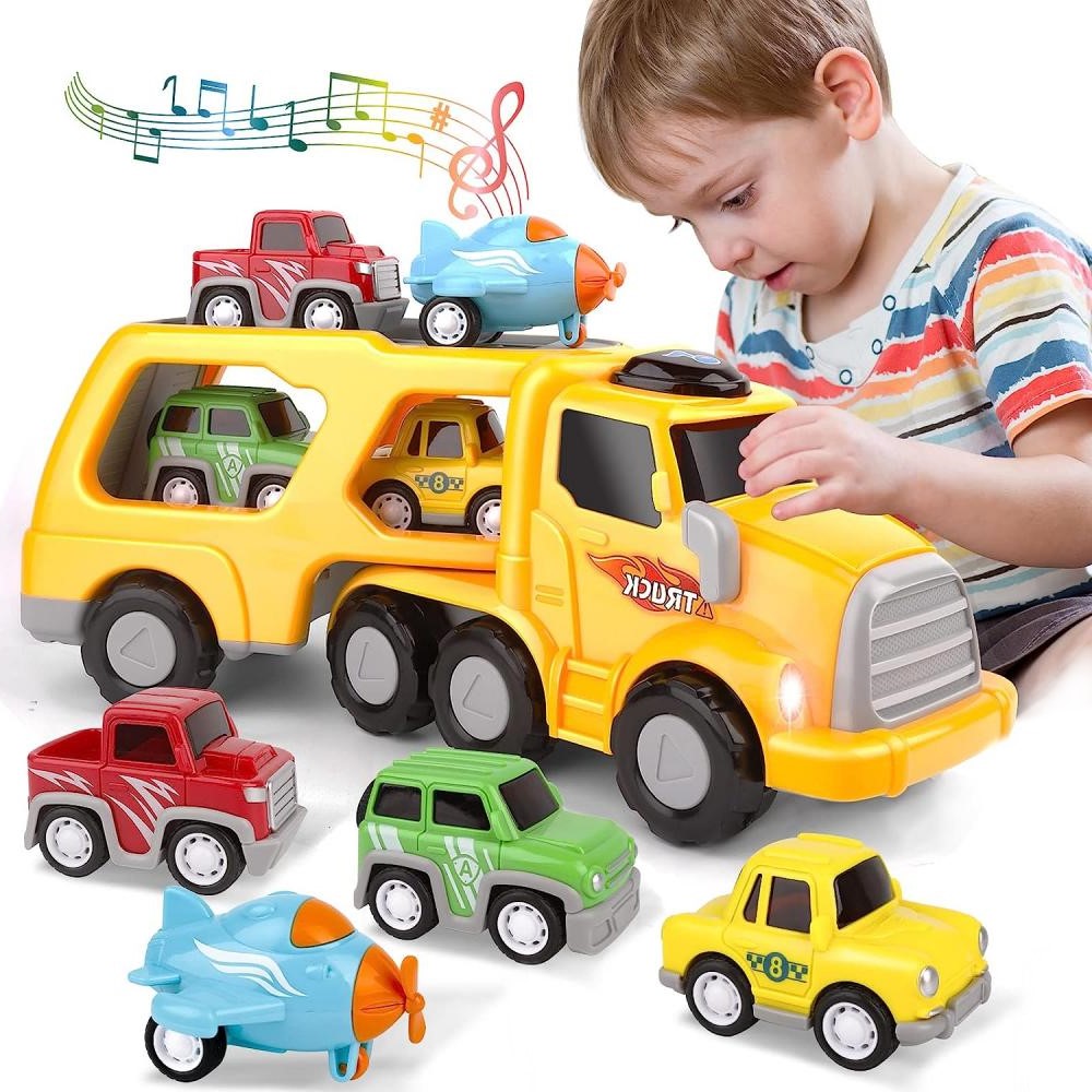 Funsmile Kids Toys Car For Boys Boy Toy Trucks 6 In 1 Carrier Vehicle 