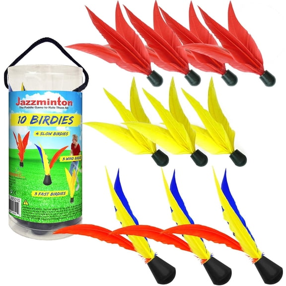 Funsparks - Jazzminton Birdie Replacement Set (10) - Jazzminton Paddle Ball Game