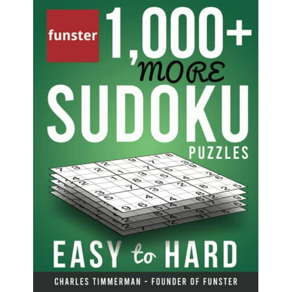 Pre-Owned Funster 1,000+ More Sudoku Puzzles Easy to Hard: Sudoku puzzles for adults Paperback