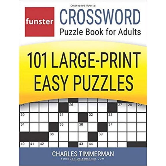 Pre-Owned Funster Crossword Puzzle Book for Adults: 101 PAPERBACK – by Charles Timmerman , Funster