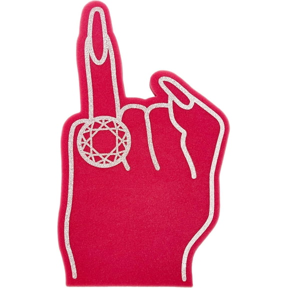 Funstitution Engagement Foam Fingers | 18x10.9 Inch Bachelorette Party Accessories | Bride Gifts for Bachelorette Party for Bridal Showers | Bride to Be and Bridesmaid Foam Ring Hand