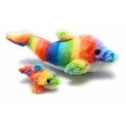 Funstuff 18 Rainbow Dolphin with Baby | Soft Plush Dolphin