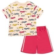 Funstuff Race Car T-Shirt and Mesh Shorts Outfit Set Toddler to Little Kid