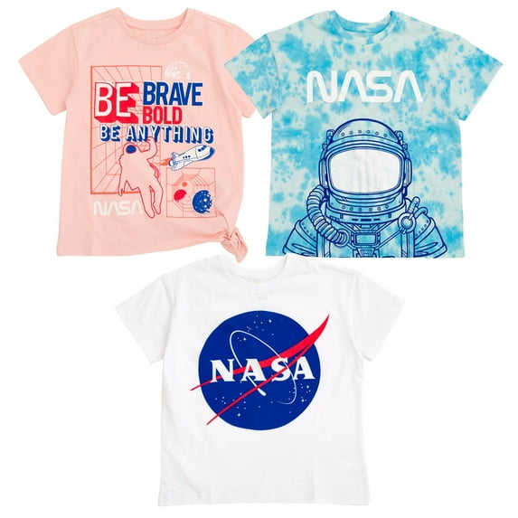 Funstuff Space Astronaut 3 Pack Pullover T-Shirts Logo Toddler to Big Kid