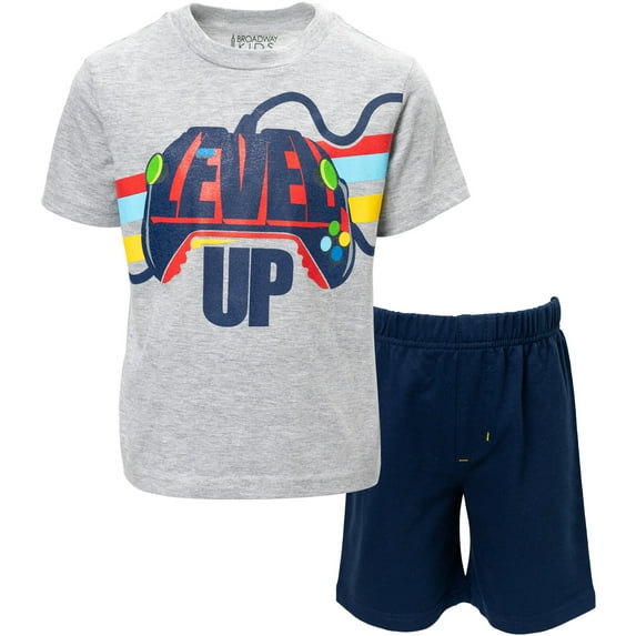 Funstuff Toddler Boys T-Shirt and French Terry Shorts Outfit Set Toddler to Little Kid
