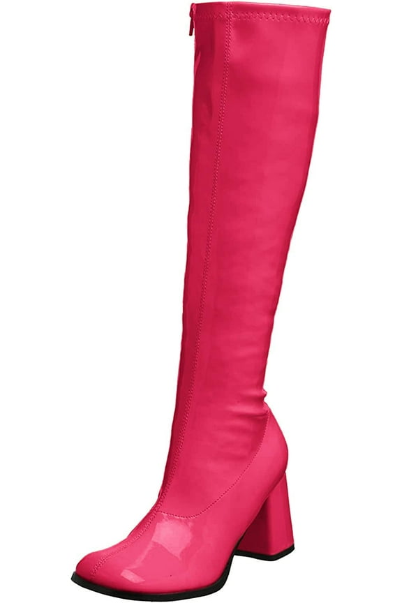 Funtasma by Pleaser Women's Gogo-300 Boot 6 Hot Pink Stretch Patent
