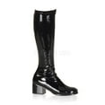 thumbnail image 1 of Womens Halloween Sexy Black Patent Retro Boots size 6, 1 of 2