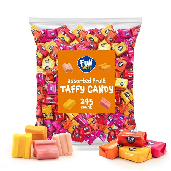 Funtasty Assorted Fruit Taffy Candy, 2.2-Pound Bag (About 240 Count)