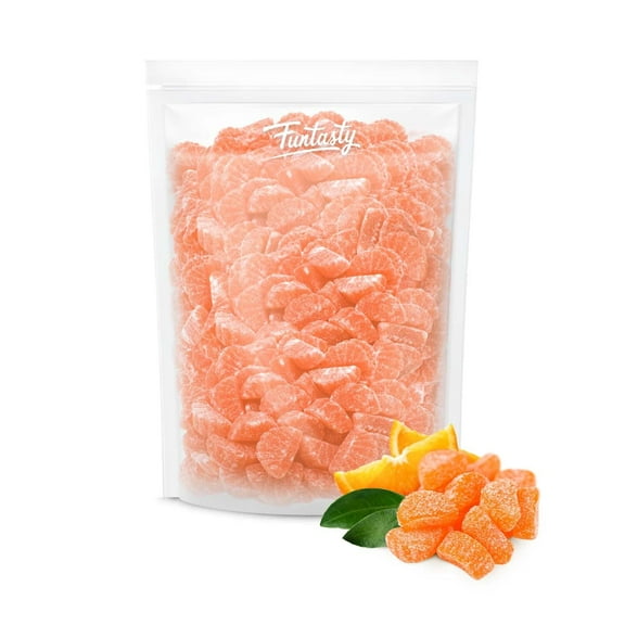 Funtasty Orange Jelly Wedges Candy, Unwrapped, Gluten Free, Bulk Pack 2 Pounds