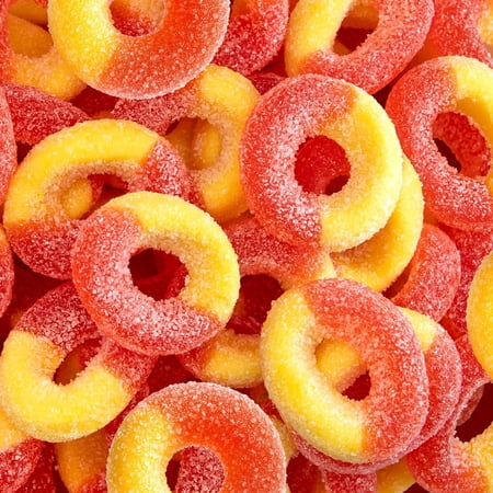 Funtasty Peach Rings Soft Gummy Candy, Sour and Sweet, 2 Pound Pack