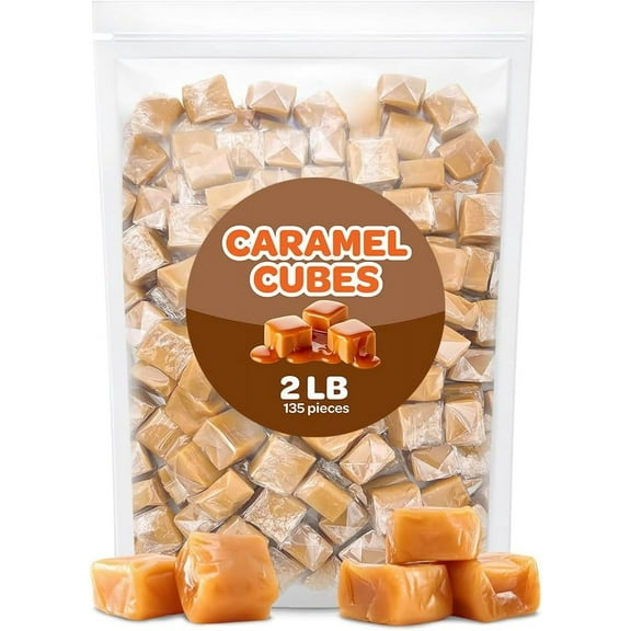 Funtasty Vanilla Caramel Squares Candy, Bulk Pack 2 Pounds