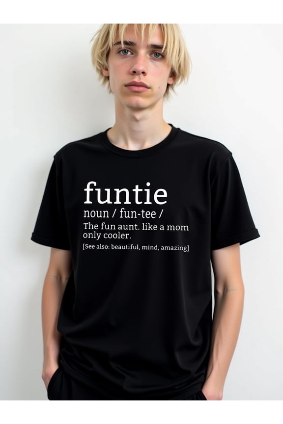 Funtie Aunt Definition Tee men's t-shirts black graphic tees 2026 Weekend casual wear Hip-hop street style Casual Unisex Shirt Graphic Tee tshirts