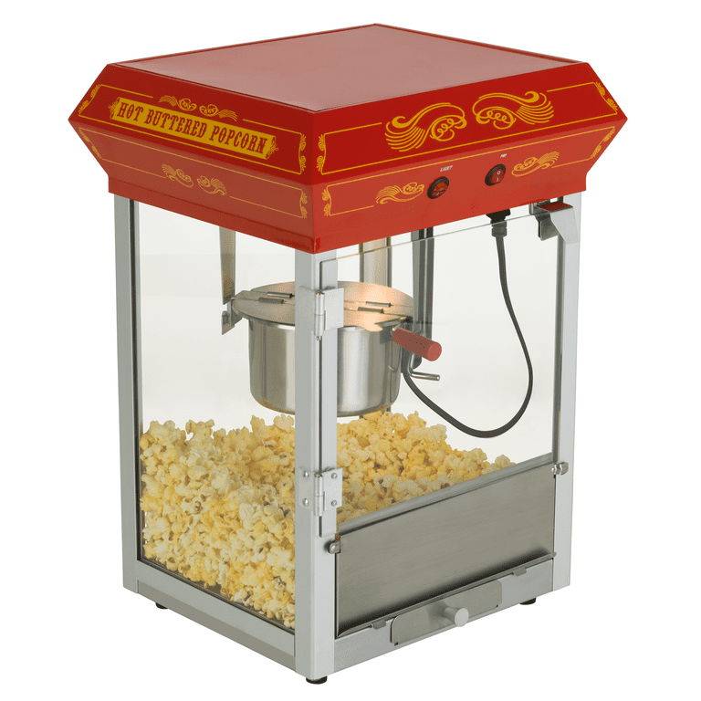 West Bend Tabletop Popcorn Machine with Butter Melting Feature, Countertop Popcorn  Maker, 6 Quart Capacity, cETL Safety Listed