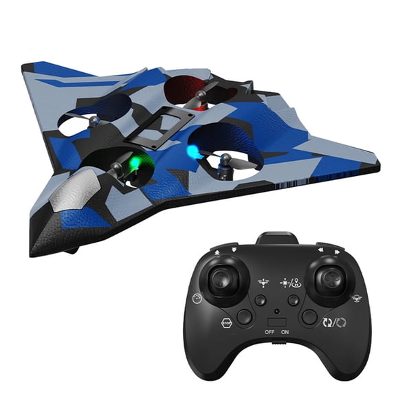 Funtogether Toys CZ86 RC Drone Fighter Jet, Camo Quadcopter with LED Lights, Altitude Hold, 360 Flips, Easy to Fly Plane for Kids Ages 8-12